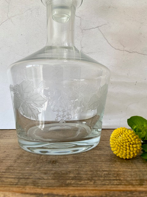Pretty Decanter, Glass Water Carafe, Bedside Decanter With Glass Stopper, Whiskey, Drinks Tray, Decorative Glassware, Bar Accessories, Barware, Gift