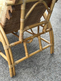 Vintage Bamboo Rattan Reclining Lounger, Mid Century Wicker Chair With Foot Stool, Reading Nook, Day Bed, 1960s, 1970s Boho Decor, Sustainable Living, Mid Century Modern Decor