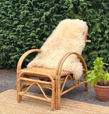 Vintage Bamboo Rattan Reclining Lounger, Mid Century Wicker Chair With Foot Stool, Reading Nook, Day Bed, 1960s, 1970s Boho Decor, Sustainable Living, Mid Century Modern Decor