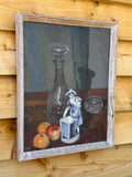 Vintage Kitchen Still Life Oil Painting, On Canvas, Fruit, Kitchen Art, Original,  Hanging Wall Art, Gallery Wall