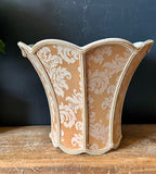 Vintage Brass Table Lamp Base, With Golden Scalloped Lamp Shade, Bedside Lamp, Small Table, Console Lamp, With Shade, Rustic Home Decor, Cottagecore Decor