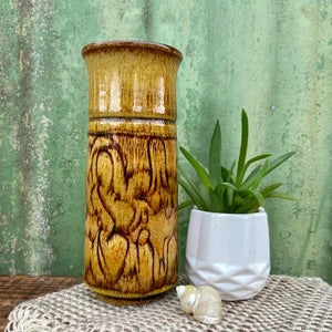 Vintage Ceramic, Tall Vase, Yellow, Mid Century Modern, West German Style, Pottery Vase, Cottagecore, Rustic Decor, Inspired By Nature Gift
