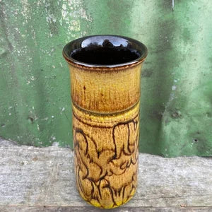 Vintage Ceramic, Tall Vase, Yellow, Mid Century Modern, West German Style, Pottery Vase, Cottagecore, Rustic Decor, Inspired By Nature Gift