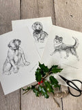 Vintage Dachshund Dog Print, Dog Art, Original Book Print, Hand Drawn Illustration, Double Sided, Hanging Wall Art, Dog Lover Gift, Pet Art