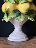 Vintage Italian Majolica Lemon Topiary Tree, Mid Century Handmade Ceramics, Lemons And Leaves, Centre Piece, Ceramic Urn, Maximalist Decor