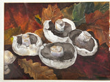 Vintage Framed Original Watercolour Mushroom Painting, Woodland Fungi, Hanging Wall Art Work, Seasonal Art, Gallery Wall. Kitchen, Still Life Shelf Art, Natural Home