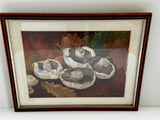 Vintage Framed Original Watercolour Mushroom Painting, Woodland Fungi, Hanging Wall Art Work, Seasonal Art, Gallery Wall. Kitchen, Still Life Shelf Art, Natural Home