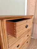 Antique Large Victorian Ash Chest Of Drawers, Tall Drawers, Bedroom Furniture, Hall Console, Storage, English Country Style Home Decor, Cottagecore
