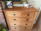 Antique Large Victorian Ash Chest Of Drawers, Tall Drawers, Bedroom Furniture, Hall Console, Storage, English Country Style Home Decor, Cottagecore