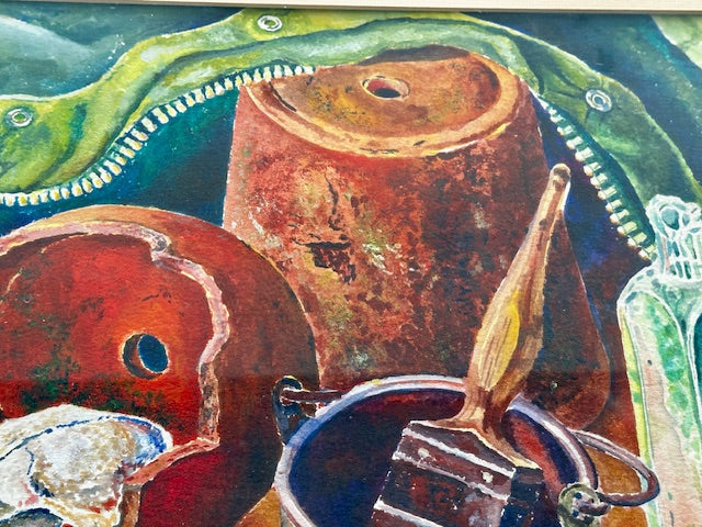 Large,Framed Still Life Painting, Vibrant, Bright, Colourful, Original Artwork, Gallery Wall Decor, Kitchen Art, Country Home Style Decor, Maximalist Art