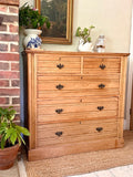 Antique Large Victorian Ash Chest Of Drawers, Tall Drawers, Bedroom Furniture, Hall Console, Storage, English Country Style Home Decor, Cottagecore