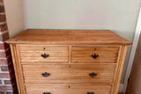 Antique Large Victorian Ash Chest Of Drawers, Tall Drawers, Bedroom Furniture, Hall Console, Storage, English Country Style Home Decor, Cottagecore