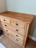 Antique Large Victorian Ash Chest Of Drawers, Tall Drawers, Bedroom Furniture, Hall Console, Storage, English Country Style Home Decor, Cottagecore