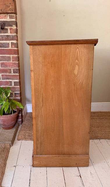 Antique Large Victorian Ash Chest Of Drawers, Tall Drawers, Bedroom Furniture, Hall Console, Storage, English Country Style Home Decor, Cottagecore