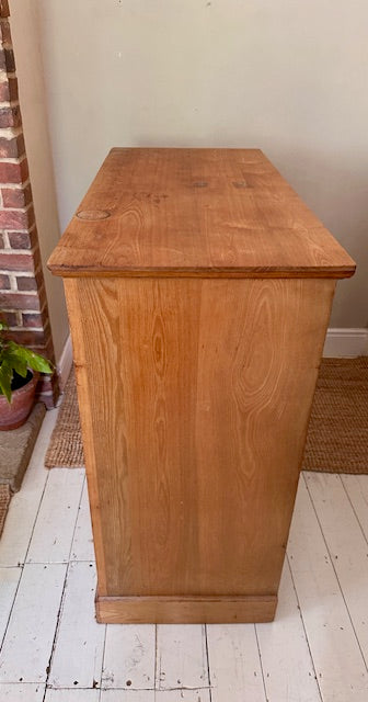 Antique Large Victorian Ash Chest Of Drawers, Tall Drawers, Bedroom Furniture, Hall Console, Storage, English Country Style Home Decor, Cottagecore