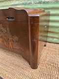 Vintage Art Deco Oriental Trunk, Japanese Furniture, Wooden Trunk, Blanket Box, Coffee Table, Linen Storage, Japandi Decor