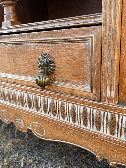 Antique Carved Oak Sideboard, Buffet, French Country, Farmhouse Style Decor, Dining Room, Living Room, Hall Console, Kitchen Dresser