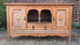 Antique Carved Oak Sideboard, Buffet, French Country, Farmhouse Style Decor, Dining Room, Living Room, Hall Console, Kitchen Dresser