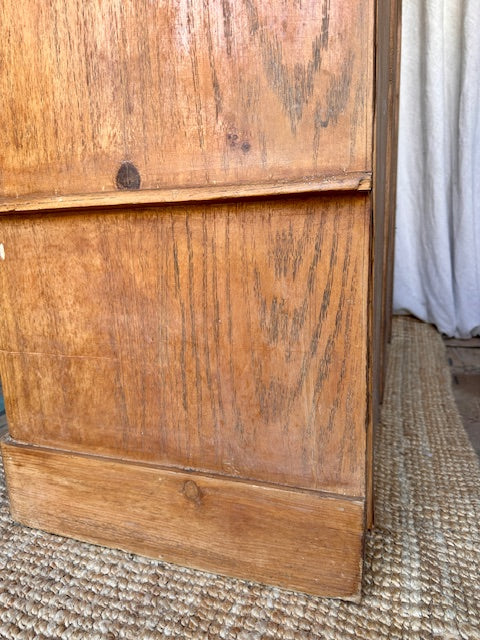 Antique Pine Single Wardrobe, With Drawer, Mirror, Bedroom Furniture,Rustic Vintage Hall Coat Cupboard, Hall Storage, English Country Home Decor