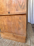 Antique Pine Single Wardrobe, With Drawer, Mirror, Bedroom Furniture,Rustic Vintage Hall Coat Cupboard, Hall Storage, English Country Home Decor