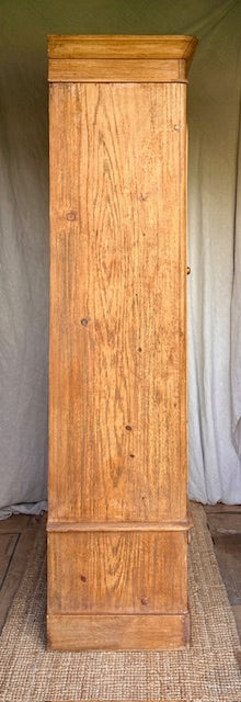 Antique Pine Single Wardrobe, With Drawer, Mirror, Bedroom Furniture,Rustic Vintage Hall Coat Cupboard, Hall Storage, English Country Home Decor