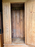 Antique Pine Single Wardrobe, With Drawer, Mirror, Bedroom Furniture,Rustic Vintage Hall Coat Cupboard, Hall Storage, English Country Home Decor