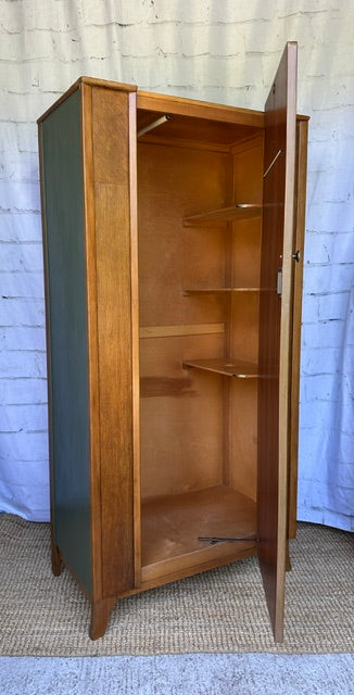 Mid Century Lebus Oak Gentleman's Wardrobe | Compact Single Wardrobe | Compact Oak Bedroom Storage