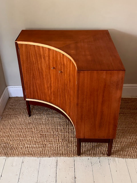 Danish Style Mid Century Modern Corner Drinks Cabinet, Home Bar, Small Sideboard, Retro Storage Cupboard, Media Unit, Scandi Decor, Dining Room, Living Room Furniture