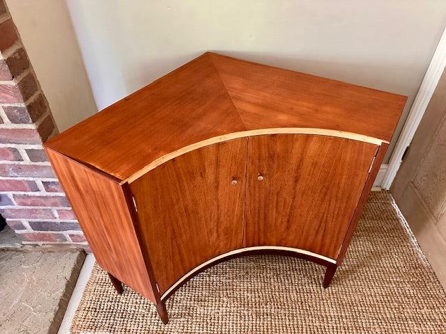 Danish Style Mid Century Modern Corner Drinks Cabinet, Home Bar, Small Sideboard, Retro Storage Cupboard, Media Unit, Scandi Decor, Dining Room, Living Room Furniture