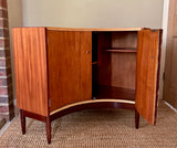 Danish Style Mid Century Modern Corner Drinks Cabinet, Home Bar, Small Sideboard, Retro Storage Cupboard, Media Unit, Scandi Decor, Dining Room, Living Room Furniture