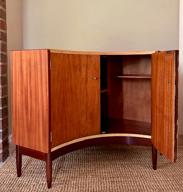 Danish Style Mid Century Modern Corner Drinks Cabinet, Home Bar, Small Sideboard, Retro Storage Cupboard, Media Unit, Scandi Decor, Dining Room, Living Room Furniture