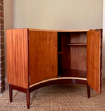 Danish Style Mid Century Modern Corner Drinks Cabinet, Home Bar, Small Sideboard, Retro Storage Cupboard, Media Unit, Scandi Decor, Dining Room, Living Room Furniture