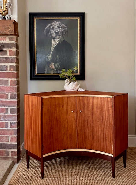 Danish Style Mid Century Modern Corner Drinks Cabinet, Home Bar, Small Sideboard, Retro Storage Cupboard, Media Unit, Scandi Decor, Dining Room, Living Room Furniture