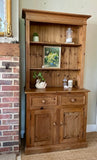 Vintage Pine Dresser Base With Open Shelving | English Country Kitchen Cupboard Storage | Dining Room | Kitchen Dresser | Traditional English Country Furniture
