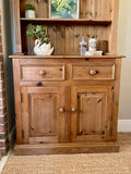 Vintage Pine Dresser Base With Open Shelving | English Country Kitchen Cupboard Storage | Dining Room | Kitchen Dresser | Traditional English Country Furniture