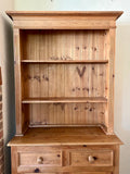 Vintage Pine Dresser Base With Open Shelving | English Country Kitchen Cupboard Storage | Dining Room | Kitchen Dresser | Traditional English Country Furniture