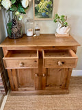 Vintage Pine Dresser Base With Open Shelving | English Country Kitchen Cupboard Storage | Dining Room | Kitchen Dresser | Traditional English Country Furniture