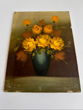 Vintage Oil Floral Painting On Board, Original Botanical Artwork, Framed Flower Art, Gallery Wall Art, Decor, Dark, Dutch Masters Style, Shelf ArtGift