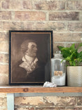 Antique Framed Gentleman's Portrait Print, English Country House Wall Art