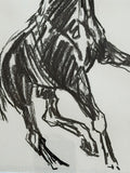 Original Signed Equestrian Line Drawing | Framed Horse Artwork