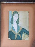 Vintage Modigliani - Portrait of Jeanne | Dark Wood Frame
