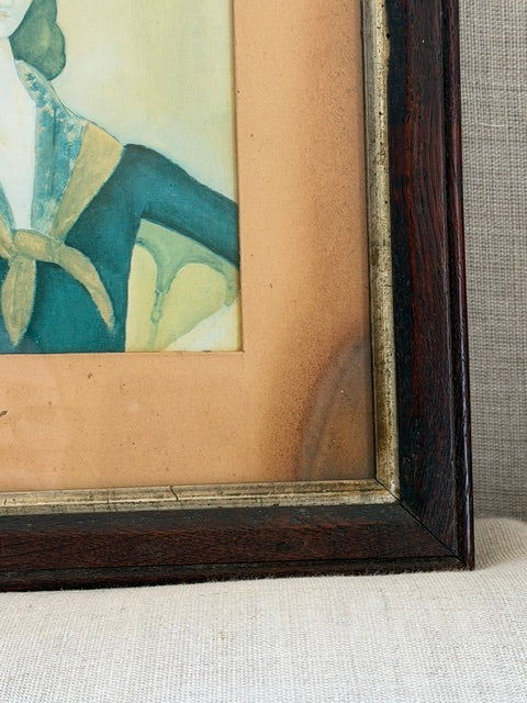 Vintage Modigliani - Portrait of Jeanne | Dark Wood Frame