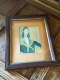 Vintage Modigliani - Portrait of Jeanne | Dark Wood Frame