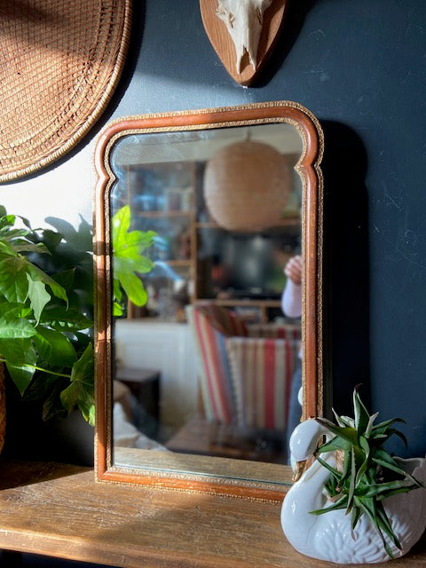 Vintage Hanging Wooden Wall Mirror, Bathroom, Decorative Hallway Mirror, Bedroom Decor,  Cottagecore, Rustic, English Country Decor