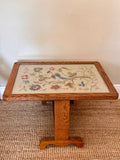 Antique Fireguard, Floral Embroidered Fire Screen, Glass Tilt Coffee Table, Country Cottage Decor