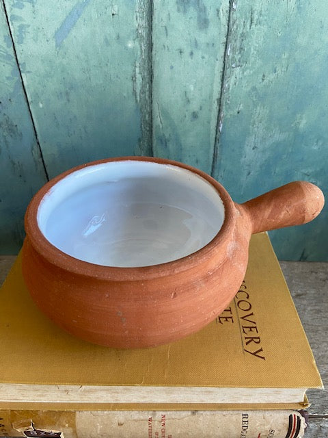 Vintage French Style Ceramic Saucepan, Soup Bowls, Swedish Style Hot Chocolate Bowls, Spring Planter, Cottagecore, Rustic, Farmhouse Decor,