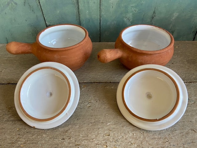 Vintage French Style Ceramic Saucepan, Soup Bowls, Swedish Style Hot Chocolate Bowls, Spring Planter, Cottagecore, Rustic, Farmhouse Decor,