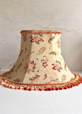 Vintage Lampshade, Pink Floral, Tassel Trim Original Antique Lampshade, Woven Tapestry Style, Table Lamp Shade, Grand Millennial Decor, Cottagecore Decor