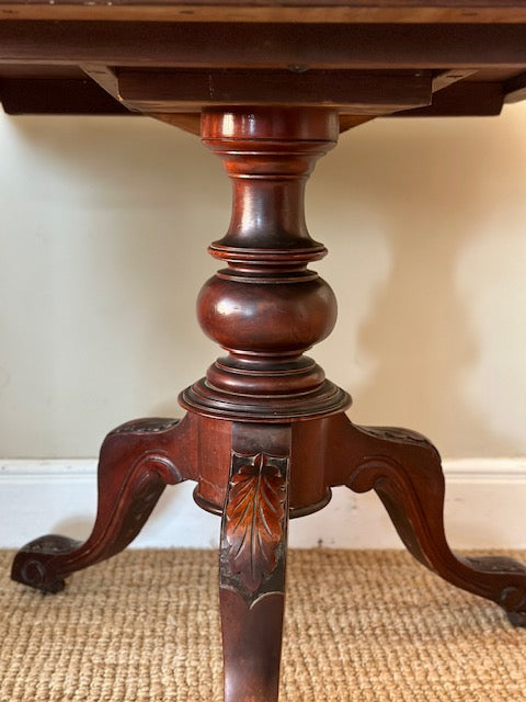 Antique Mahogany Pedestal Occasional Table, Country Hall Table