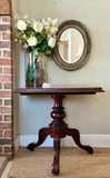 Antique Mahogany Pedestal Occasional Table, Country Hall Table